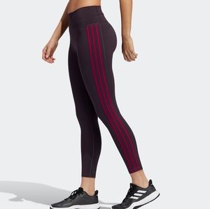 ADIDAS BELIEVE THIS 2.0 3-STRIPES 7/8 TIGHTS Size Large Pink/Plum 24” Inseam